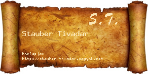 Stauber Tivadar névjegykártya